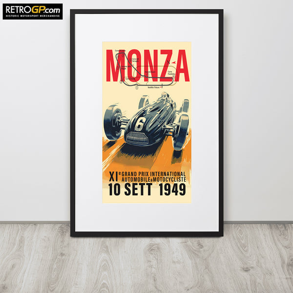 Monza 1949 Matte Paper Framed Poster With Border