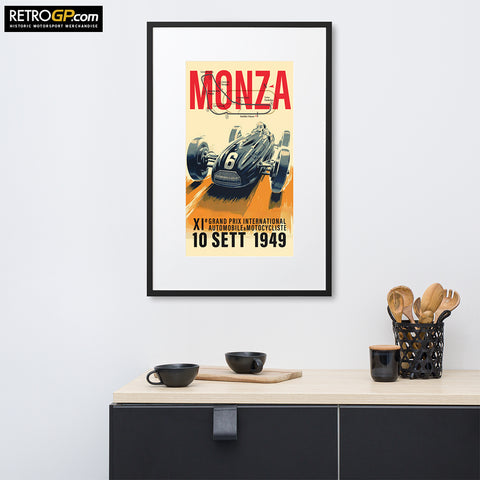 Monza 1949 Matte Paper Framed Poster With Border