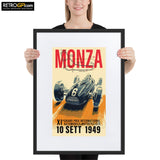 Monza 1949 Matte Paper Framed Poster With Border