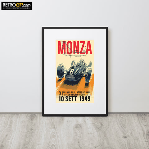 Monza 1949 Matte Paper Framed Poster With Border