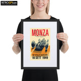 Monza 1949 Matte Paper Framed Poster With Border